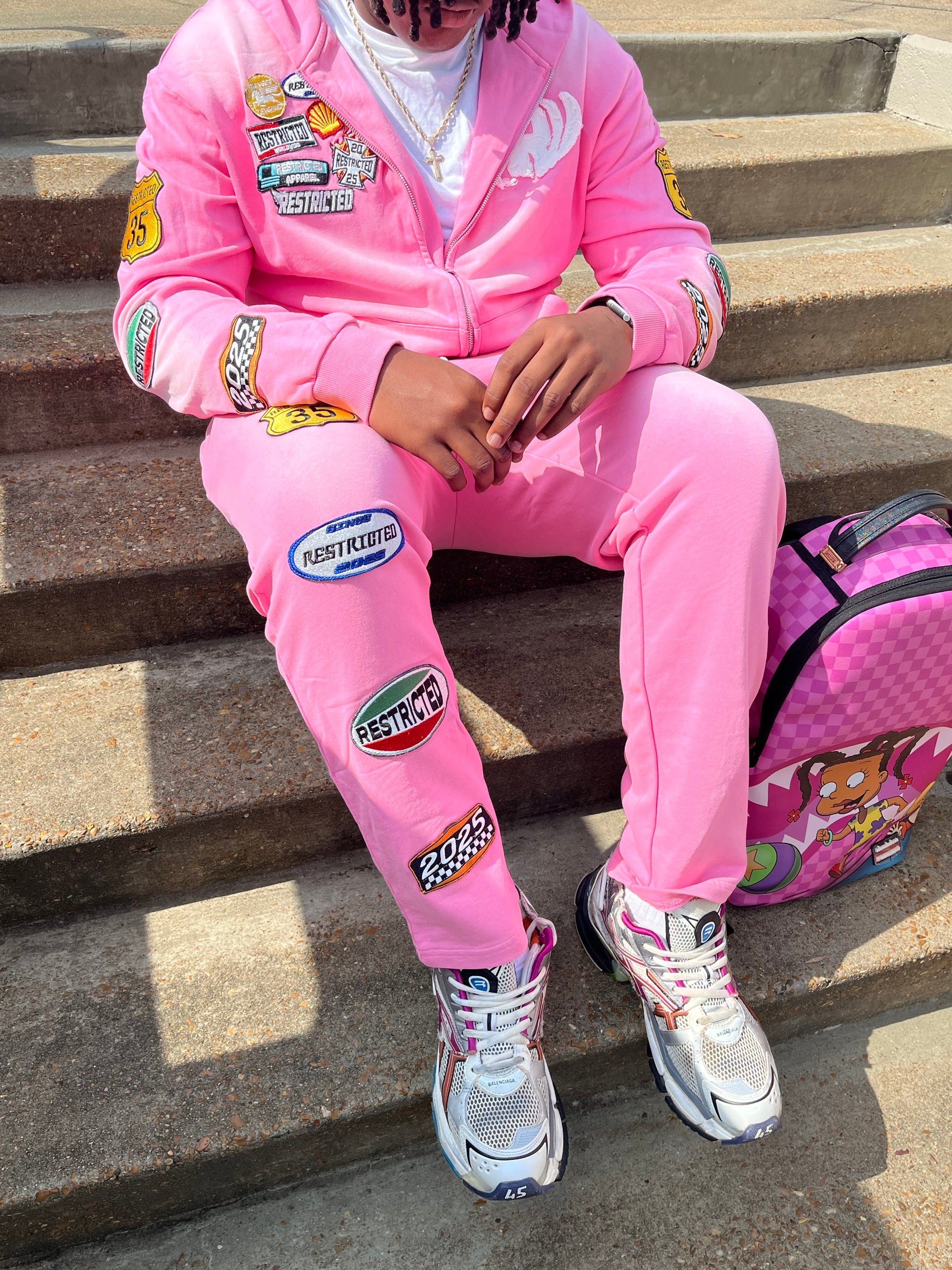Slim Track Pants (Pink)